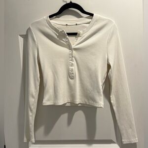 Women's White Long Sleeve Top size Medium